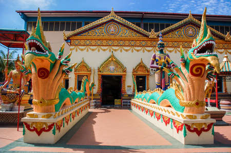 Wat Chaiyamangalaram, Thai temple with sleeping Buddha in Penang, Malaysia