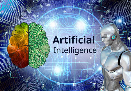 Concept of  Artificial intelligence, Technology and engineering, Industry 4.0 concept.