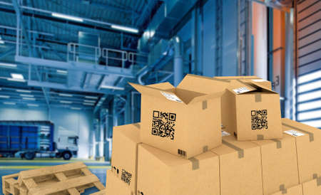 Smart logistic, Industry 4.0, Smart warehouse using QR Codes to manage packages and inventory,...