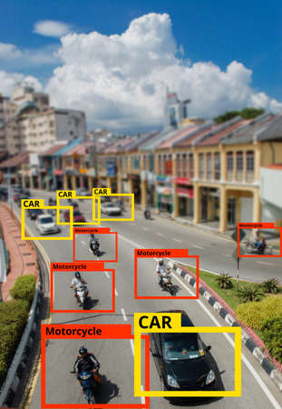 Machine Learning and AI to Identify Objects technology, Artificial intelligence concept. Image...