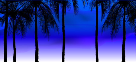Happy summer holidays, palm trees on colorful background, coconut tree flat icon for vacation apps and websites.のイラスト素材