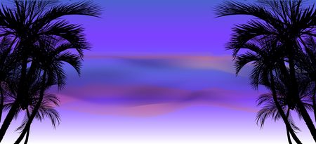 Happy summer holidays, palm trees on colorful background, coconut tree flat icon for vacation apps and websites.のイラスト素材