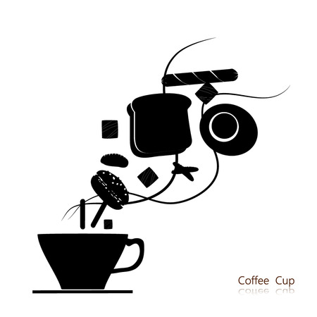 Coffee cup vector flat icon. Tea cup. coffee logo.のイラスト素材