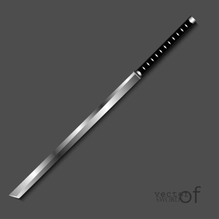 Sword Designs, Metal Sword, European straight swords, Asia sword, vector realistic sword isolated.European straight swords, vector illustration, Daggers and Knife.のイラスト素材