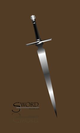 3d swords. sword isolated on background , Military sword  ancient weapon design, European straight swords,vector illustration, Daggers and Knifes Hand Drawnのイラスト素材