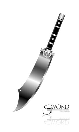 Sword Designs, Metal Sword, European straight swords, Asia sword, vector realistic sword isolated.European straight swords, vector illustration, Daggers and Knife.のイラスト素材