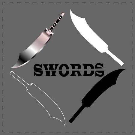 vector of swords . illustration. sword set.のイラスト素材