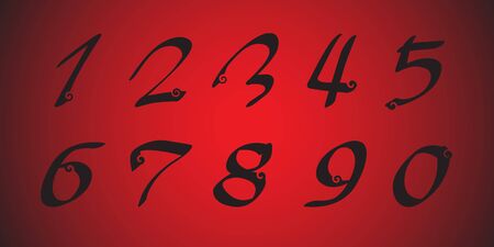 Symbol set. Vector illustration,Numbers colourful set in vintage style. Vector elements illustration template for web design or greeting.のイラスト素材