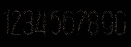 Symbol set. Vector illustration,Numbers colourful set in vintage style. Vector elements illustration template for web design or greeting.のイラスト素材