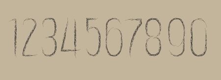 Symbol set. Vector illustration,Numbers colourful set in vintage style. Vector elements illustration template for web design or greeting.のイラスト素材