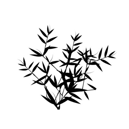 Seamless pattern in black and white of the bamboo tree, Vector illustration of bamboo, design of Chinese and Japanese trees,  Monochrome trees wallpaper for cards and web.のイラスト素材
