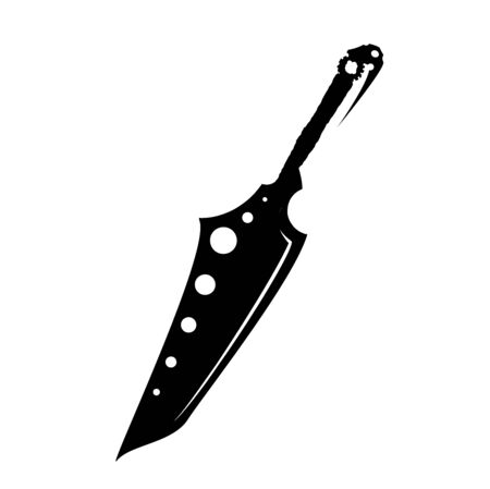 sword isolated on white background , Military sword  ancient weapon design silhouetteのイラスト素材