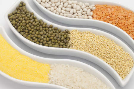 Colorful mix from different beans, legumes, peas, lentils