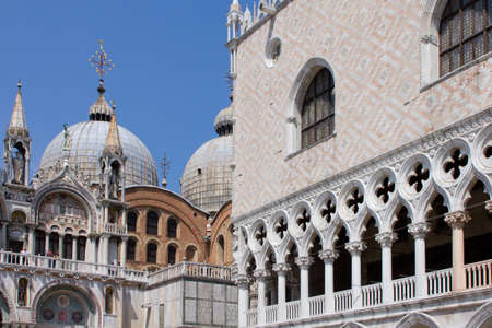 facade of a palace in Venice, Italyの写真素材