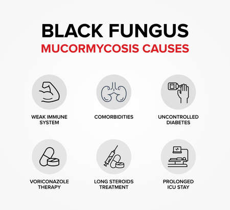 Black Fungus or Mucormycosis Causes.のイラスト素材