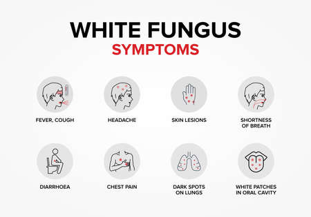White Fungus or Fungal Disease Symptoms.のイラスト素材