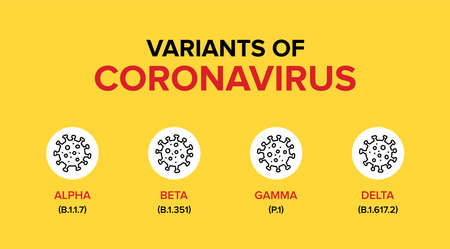 Variants or Mutations or Types of Coronavirusのイラスト素材