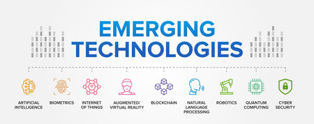 Emerging Technologies that will change our life. Concept vector icons set infographics background.のイラスト素材