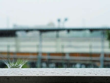 Drop of falling rain