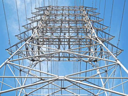 Beautiful blue sky and steel tower