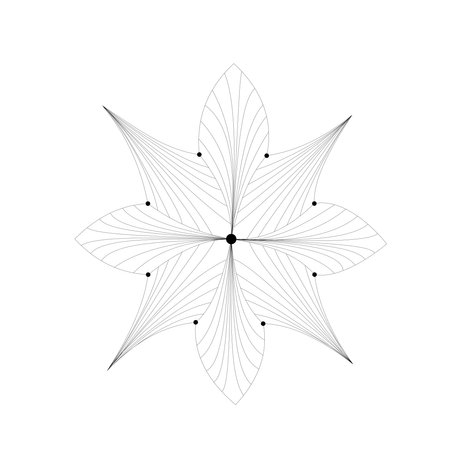 Linear vector pattern, abstract leaf or flower gray line, flower. Can be used for fabric, event, wallpaperのイラスト素材