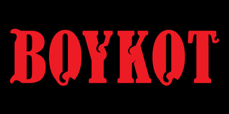 A banner that says "boycott". In Turkey after the events of March 19, people started boycotting pro-government companies.のイラスト素材