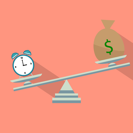 time is money flat designのイラスト素材