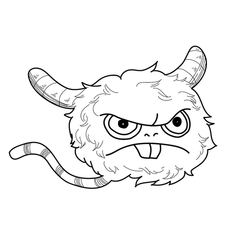 cute monster hand drawn. monster doodle.のイラスト素材