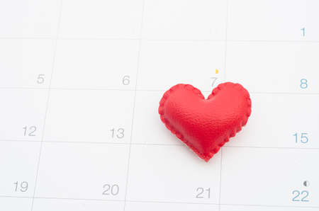 Heart on calendar, Valentine\'s day