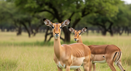 Two Impala antelopes (Aepyceros melampus)の素材