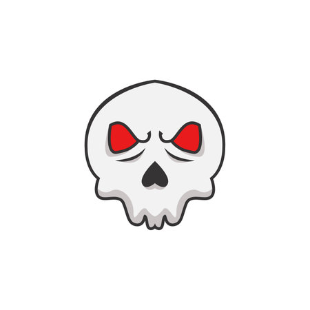 Angry Skull Logo is suitable for clothing, logo, banners, and others. easy to editのイラスト素材