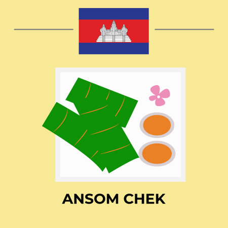 Ansom Chek Cambodia food. easy to edit.のイラスト素材