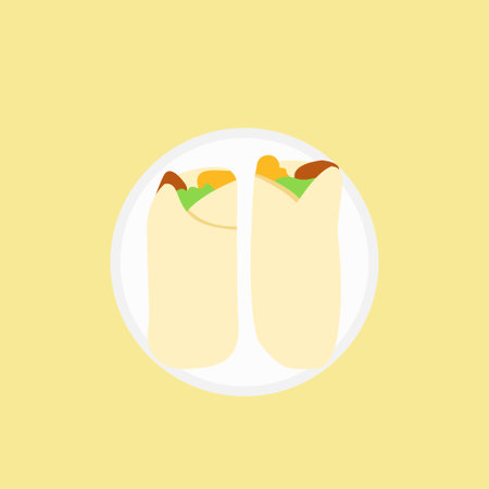Kathi Roll Indian Food. easy to edit.のイラスト素材
