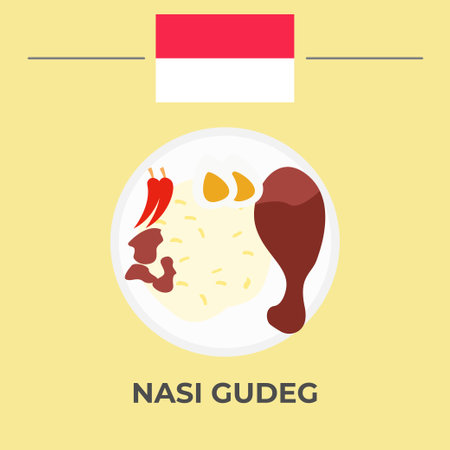 nasi gudeg Indonesian Food. easy to edit.のイラスト素材