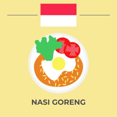 nasi goreng Indonesian Food. easy to edit.のイラスト素材