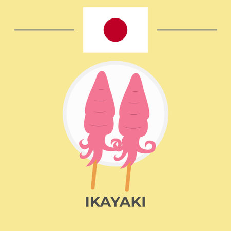 Ikayaki Japanese Food. easy to edit.のイラスト素材