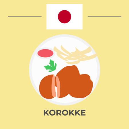 Korokke Japanese Food. easy to edit.のイラスト素材