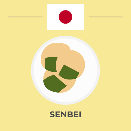 Senbei Japanese Food. easy to edit.のイラスト素材