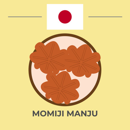Momiji Manju Japanese Food. easy to edit.のイラスト素材