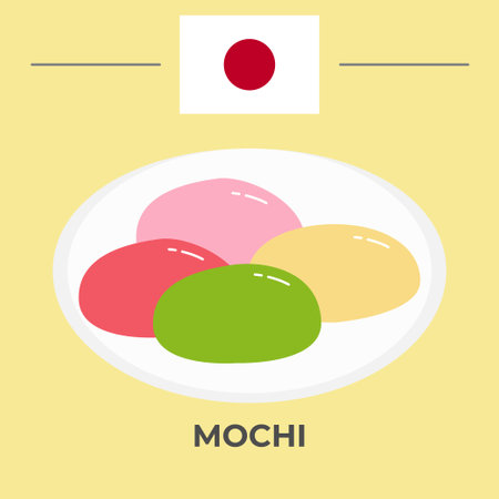 Mochi Japanese Food. easy to edit.のイラスト素材