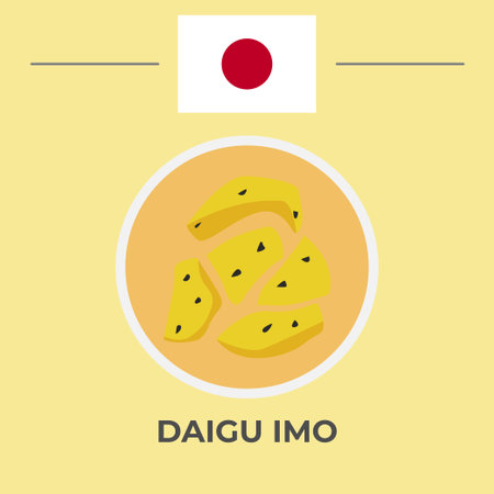 Daigu Imo Japanese Food. easy to edit.のイラスト素材