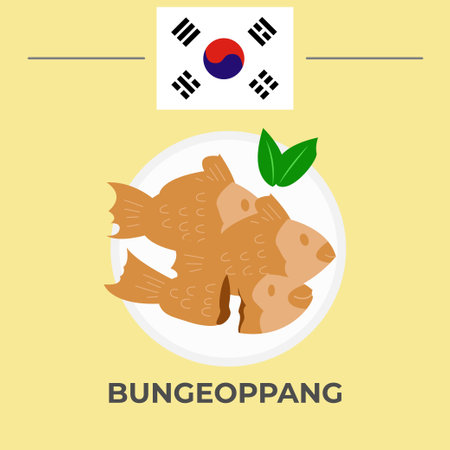 Bungeoppang Korean Food. easy to edit.のイラスト素材