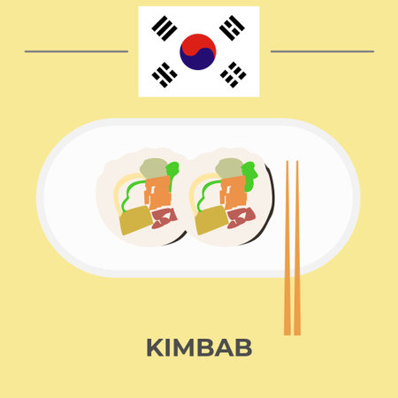 Kimbab Korean Food. easy to edit.のイラスト素材