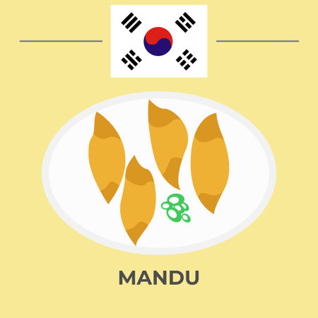 Mandu Korean Food. easy to edit.のイラスト素材