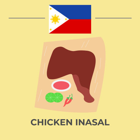 Chicken Inasal Philippines Food. easy to edit.のイラスト素材