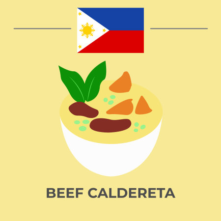 Beef Caldereta Philippines Food. easy to edit.のイラスト素材