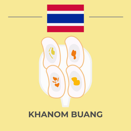 Khanom Buang Thai Food. easy to edit.のイラスト素材