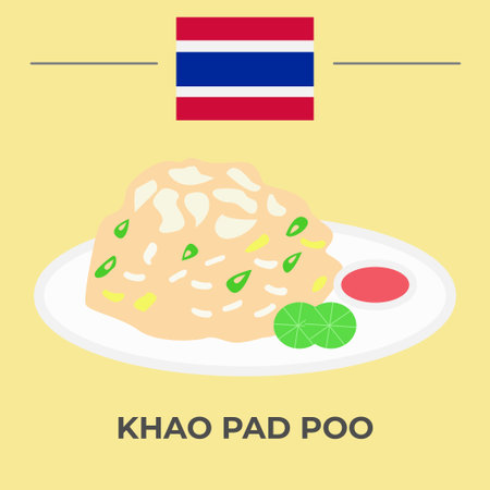 Khao Pad Poo Thai Food. easy to edit.のイラスト素材