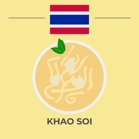Khao Soi Thai Food. easy to edit.のイラスト素材