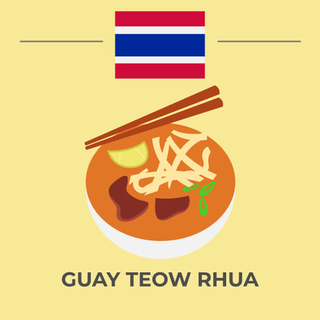 Guay Teow Rhua Thai Food. easy to edit.のイラスト素材